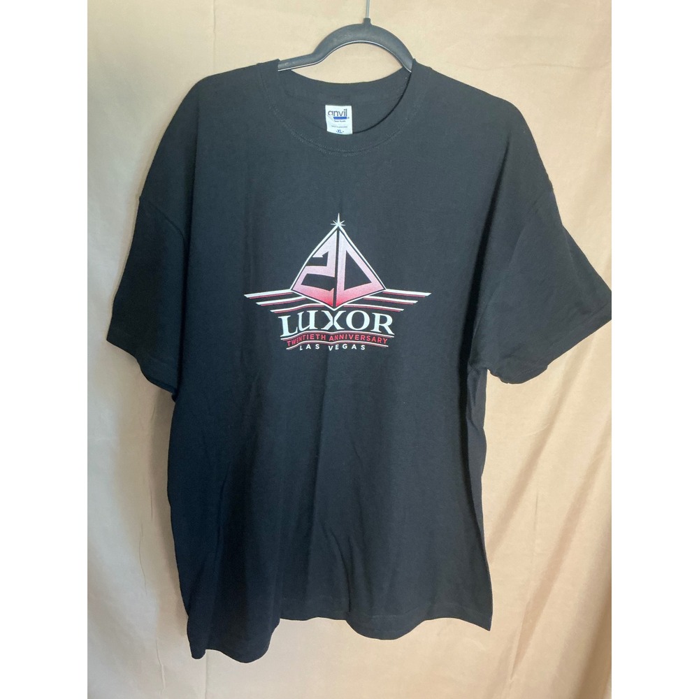 Anvil Luxor Hotel Las Vegas 20th Anniversary T-Shirt Mens XL Black Excellent